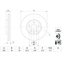 BOSCH 0986479H03 - BOSCH Гальмівний диск пер. VOLVO S60 III 16-