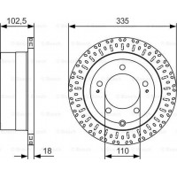 BOSCH 0986479U32 - BOSCH TOYOTA гальмівний диск задн.Land Cruiser 100.Lexus 98-