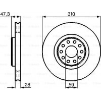 BOSCH 0986478669 - BOSCH FIAT гальмівний диск передній Alfa Romeo 166