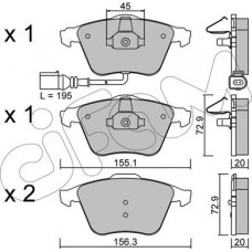 Cifam 822-549-4 - CIFAM гальмівні колодки перед. AUDI A3-TT VW Golf V. Passat 05- SEAT Leon  з датчик.