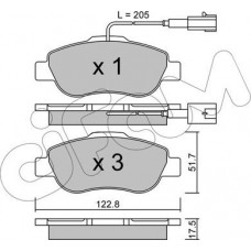 Cifam 822-638-1 - CIFAM FIAT гальмівні колодки передн. 500. Panda 03-. Ford Ka 08-