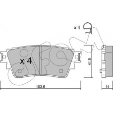 Cifam 822-1160-0 - Комплект гальмівних накладок, дискове гальмо