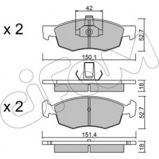Cifam 822-274-2 - Комплект гальмівних накладок, дискове гальмо