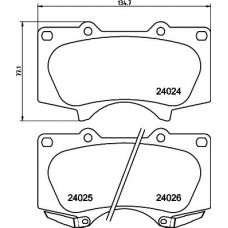 HELLA PAGID 8DB 355 014-121 - HELLA TOYOTA Торм.колодки передн.FJ Cruiser.Fortuner.Hilux VIII.Land Cruiser Prado 150