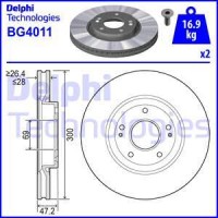 Delphi BG4011 - DELPHI HYUNDAI диск гальмівний передн. SONATA V 06-. TUCSON 04-