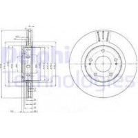 Delphi BG4038C - DELPHI MITSUBISHI диск гальмівний передн. Outlander  03-