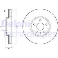 Delphi BG4702C - DELPHI FORD гальмівний диск MONDEO V 14-