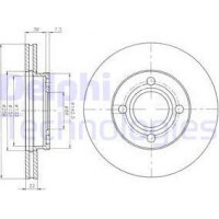 Delphi BG2272 - DELPHI диск гальмівний перед. вентил. AUDI 80  86-91. 100 -90 25622