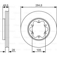 BOSCH 0986479R27 - BOSCH диск гальм. передн. TOYOTA HIACE 06-