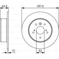 BOSCH 0986479T69 - BOSCH TOYOTA  диск гальм. задн. Camry 2.2-3.0 -06