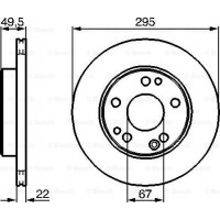 BOSCH 0986478525 - BOSCH диск гальмів. вент. передн. DB W124 29522