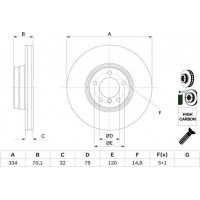 BOSCH 0986478623 - BOSCH диск гальм. передн. BMW E38 740d. 750i 94-01 33432