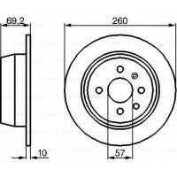 BOSCH 0986478086 - BOSCH OPEL диск гальмівний задній ASTRA 91- 260 10 8