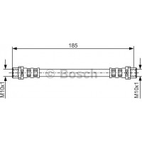 BOSCH 1987476458 - BOSCH AUDI шланг гальмівний задн. 80 91-. A4.A6