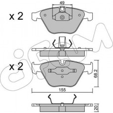 Cifam 822-558-0 - CIFAM BMW гальмівні колодки передн. 3 E90.5 E60.6 E63.7 E65-66..X1 E84 01-