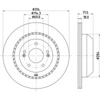 HELLA PAGID 8DD 355 131-881 - HELLA PRO KIA диск гальм. задн. SORENTO 15-