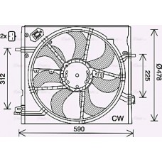 Ava Quality Cooling DN7535 - Вентилятор двигателя NISSAN X-TRAIL 2014 | 1.6 DCI пр-во AVA