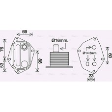 Ava Quality Cooling HY3459 - AVA HYUNDAI масляний радіатор Accent III. Getz. Matrix. i30. Kia Ceed. Cerato. Rio II 1.5-1.6CRDi 05-