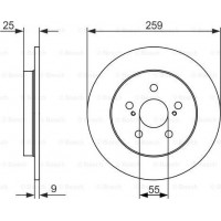 BOSCH 0986479721 - BOSCH  TOYOTA гальмівний диск задн.Prius.Verso S.Lexus CT 200h 09-