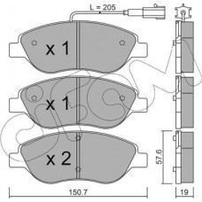 Cifam 822-577-0 - Комплект гальмівних накладок, дискове гальмо