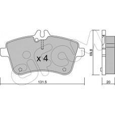 Cifam 822-647-0 - Комплект гальмівних накладок, дискове гальмо