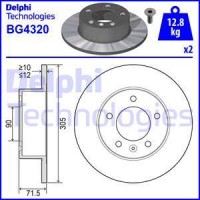 Delphi BG4320 - DELPHI RENAULT диск гальмівний задній Master 10-.Opel Movano