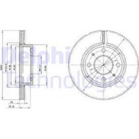 Delphi BG2565 - DELPHI NISSAN гальмівний диск передн.Sunny II.III 86-00