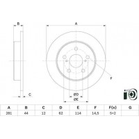 BOSCH 0986479E91 - BOSCH TOYOTA диск гальм. задній Camry 17-. RAV-4 18-. C-HR