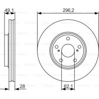 BOSCH 0986479R28 - BOSCH диск гальм. передн. LEXUS RX