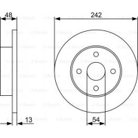 BOSCH 0986479V69 - BOSCH TOYOTA диск гальмівний Corolla 83-88