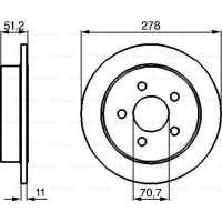 BOSCH 0986478487 - BOSCH OPEL диск гальмівний задній  Sintra 96-99