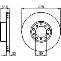 BOSCH 0986478061 - BOSCH DB диск гальмівний передній W126 80-85