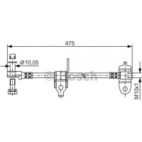 BOSCH 1987481045 - BOSCH FORD шланг гальмівний передн. лів.Transit 00-