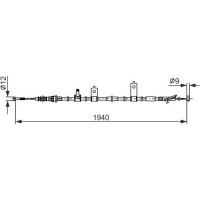 BOSCH 1987482852 - BOSCH MAZDA трос ручного гальма задн. прав. 6 12-