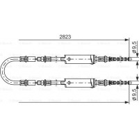 BOSCH 1987477369 - BOSCH FORD трос ручного гальма задн. Transit 91-  single wheels