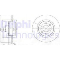 Delphi BG4045 - DELPHI RENAULT диск гальмівний передній Logan.Sandero 04-.Smart