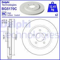 Delphi BG5170C - DELPHI FORD USA  Диск гальмівний задній MUSTANG купе 3.7