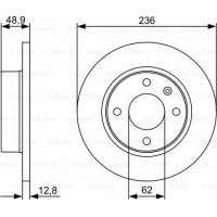 BOSCH 0986479491 - BOSCH SKODA диск гальмівний FAVORIT 115 430 212