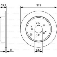 BOSCH 0986479W23 - Диск гальмівний ACURA-HONDA MDX-MR-V-Pilot R 3.5 05>>