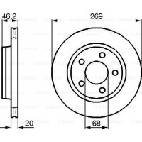 BOSCH 0986478316 - BOSCH AUDI гальмівний диск задн. 100 Quattro 86-