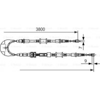 BOSCH 1987477731 - BOSCH  FORD трос ручного гальма задн. Scorpio 96-