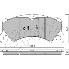 Cifam 822-957-0 - Комплект гальмівних накладок, дискове гальмо