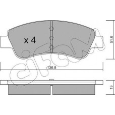 Cifam 822-327-0 - CIFAM CITROEN Гальмівні колодки передні Berlingo. Xsara PEUGEOT Partner. 206. 307