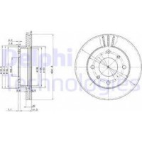 Delphi BG2632 - DELPHI NISSAN диск гальмівний передній Primera 1.6 16V 90-