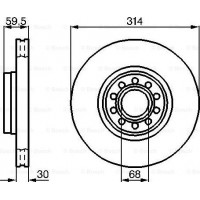 BOSCH 0986478617 - BOSCH AUDI Диск гальмівний перед. вентил. A6-A8  94-02 31430