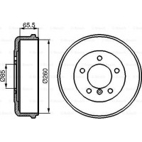 BOSCH 0986477038 - BOSCH DB гальмівний барабан 307D-310D 77-95