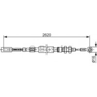 BOSCH 1987477421 - Тросовий привод, стоянкове гальмо