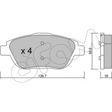 Cifam 822-852-0 - CIFAM CITROEN гальмівні колодки передн.C3 Picasso.DS3 1.4-1.6 09-