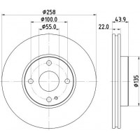 HELLA PAGID 8DD 355 131-821 - HELLA PRO MAZDA диск гальм. передн. 2 14-