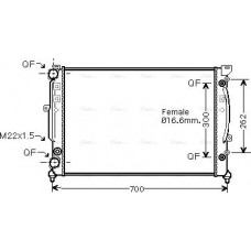 Ava Quality Cooling AIA2122 - AVA AUDI Радіатор охолодження двигуна A 4 1.6-1.8 AUT. 96-. SKODA. VW